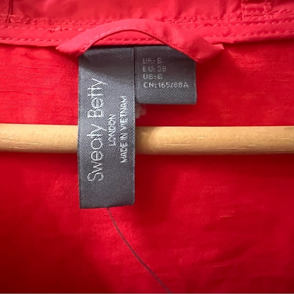 Sweaty Betty Nomad Pullover, hoodie jacket, tulip red, linen & organic cotton, S - Picture 6 of 15